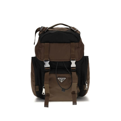 Brauner Rucksack aus recyceltem Polyamid