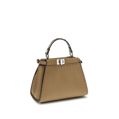 Beige Kalbsleder Bos Taurus Schultertasche