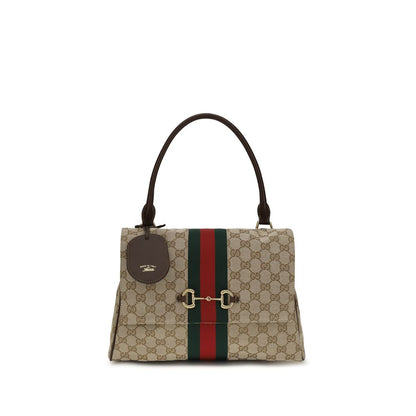 Beige Stoff-Handtasche