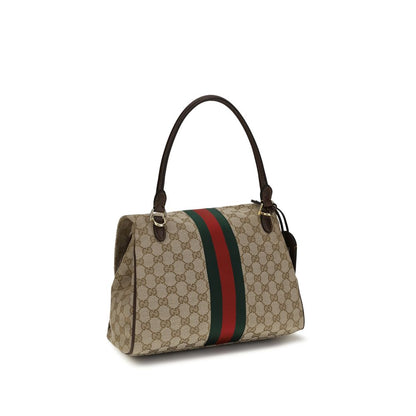 Beige Stoff-Handtasche