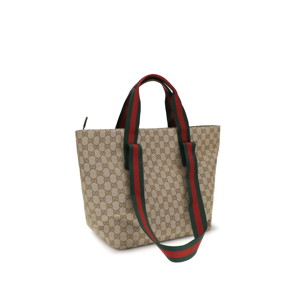 Beige Stoff-Schultertasche