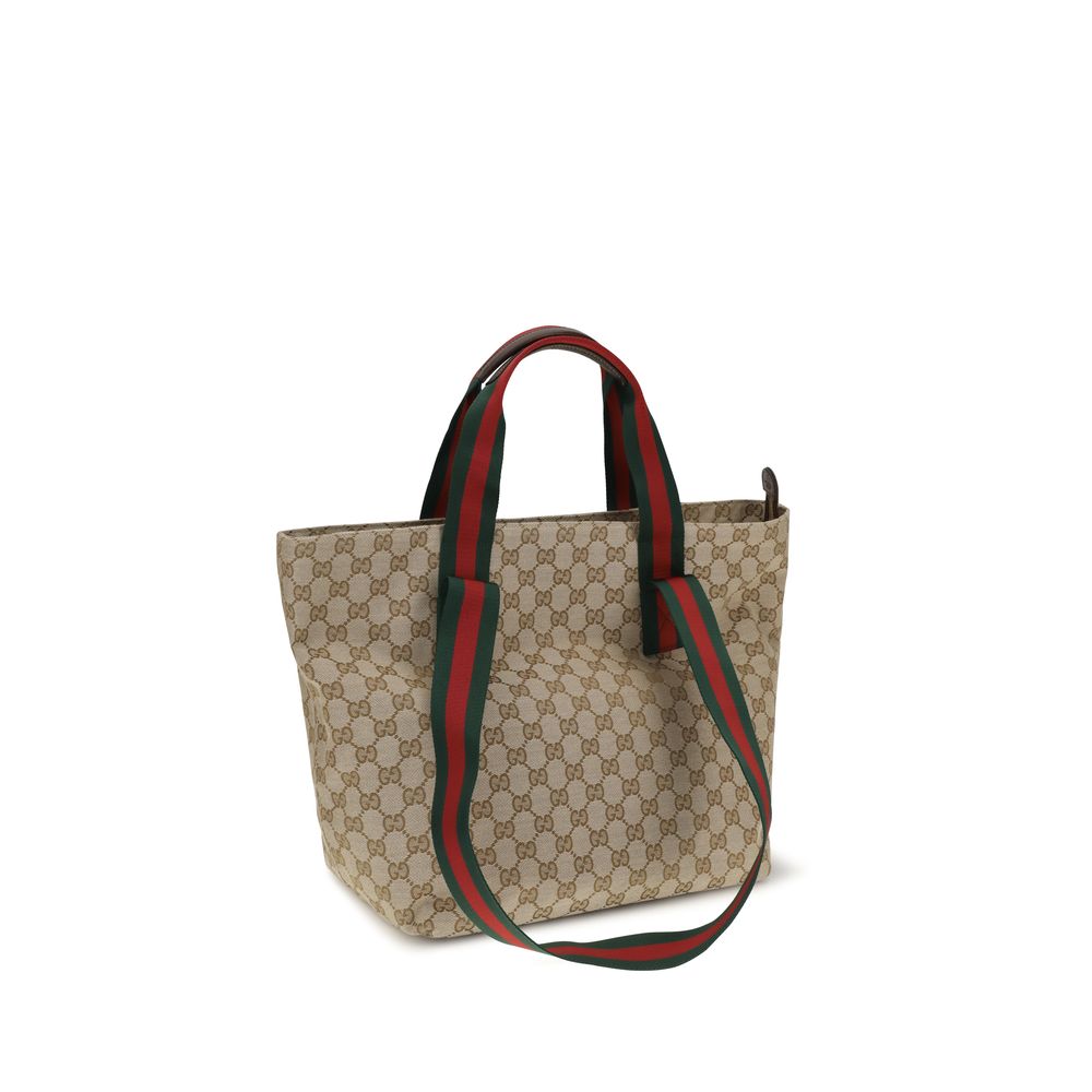 Beige Stoff-Schultertasche
