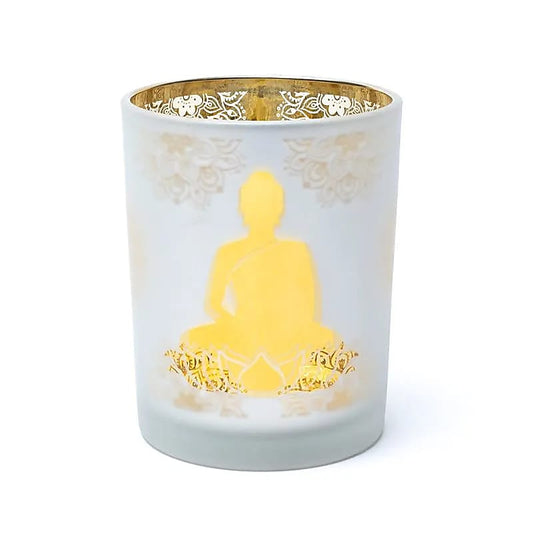 Wunderschöne Candle light holder frosted/metallic