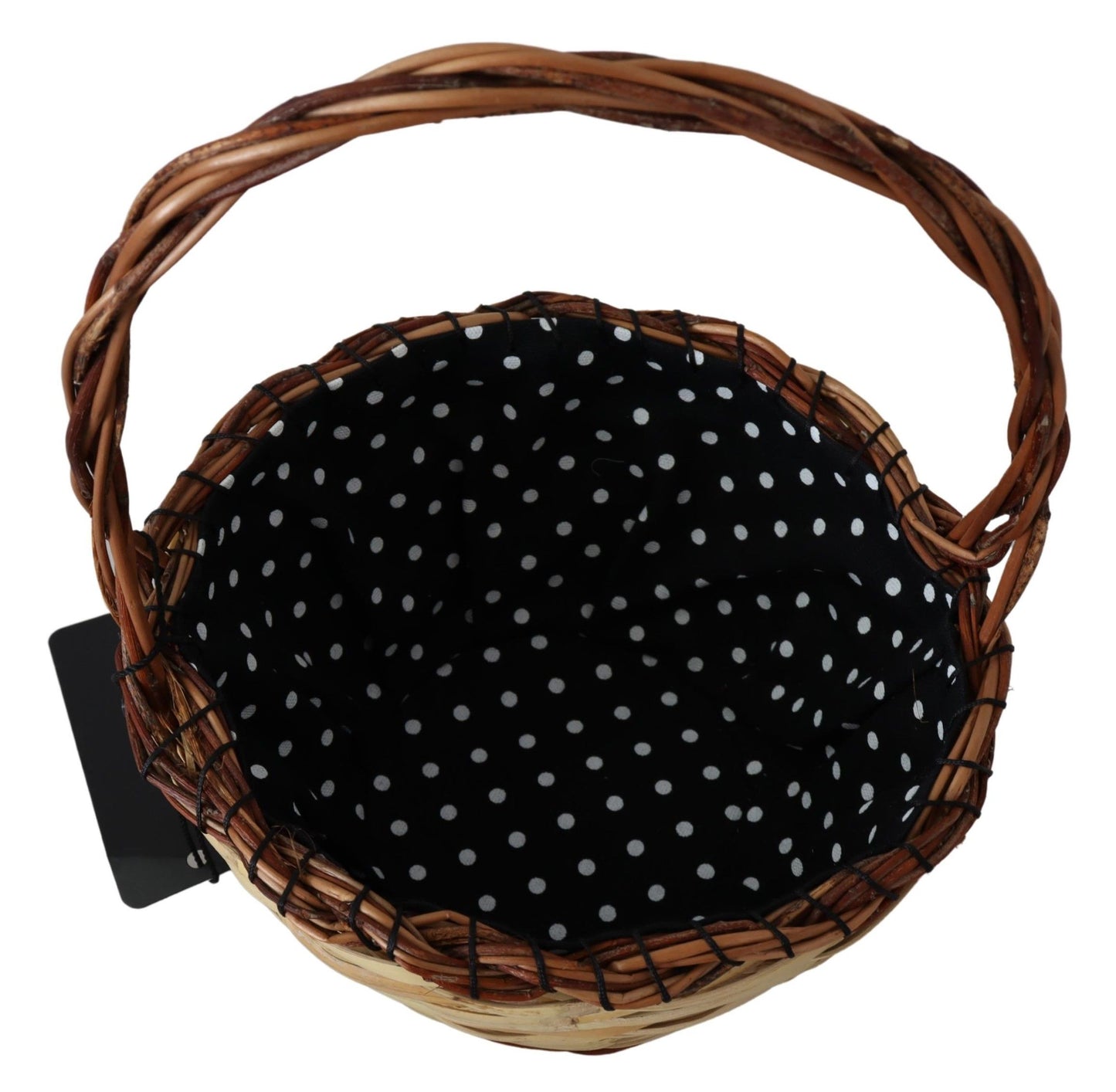 Dolce & Gabbana Beiger Holz Weide Rattan Korb Tragetasche – Handgefertigter Luxus