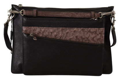 Dolce & Gabbana Schwarzes Exotenleder Schulterriemen Alta Sartoria Tasche – Luxuriöse Designer Umhängetasche