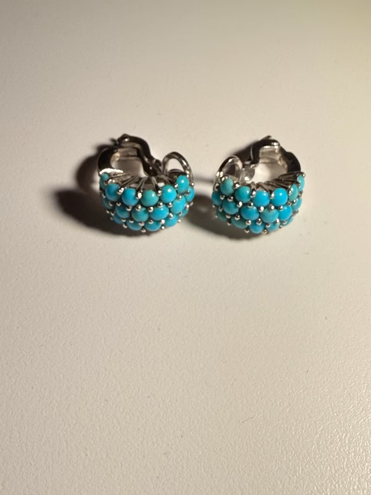 18 K Gold-Ohrringe mit Türkisen