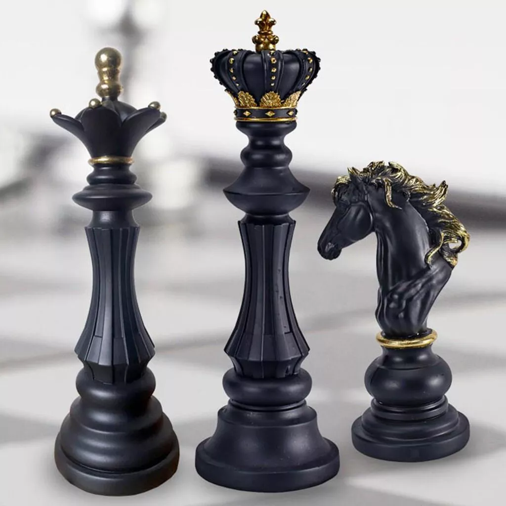 Harz Schach Figuren Ornament – König, Königin &amp; Ritter