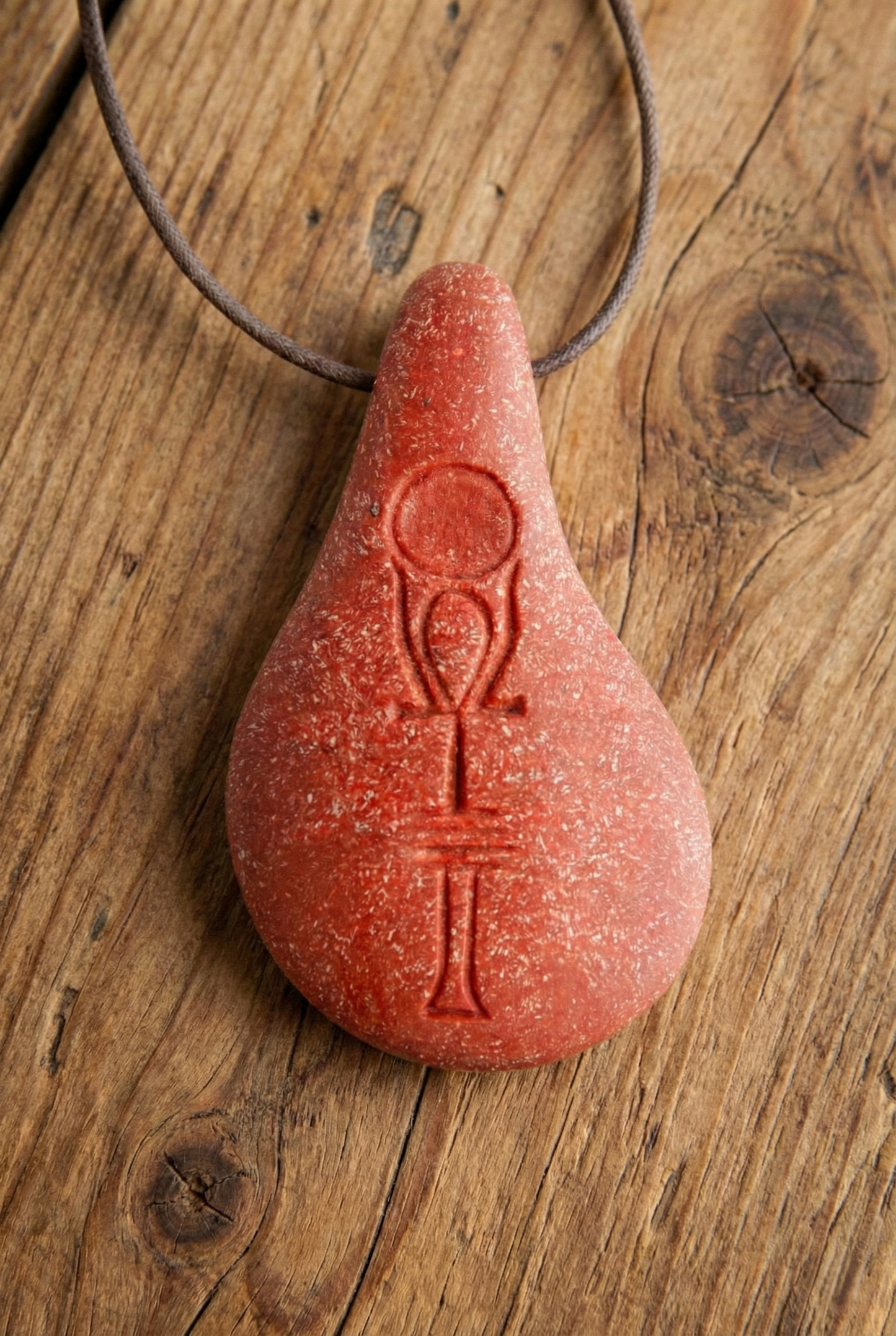 Quantenstein "Koralle" – Energetischer Anhänger aus versteinertem Holz