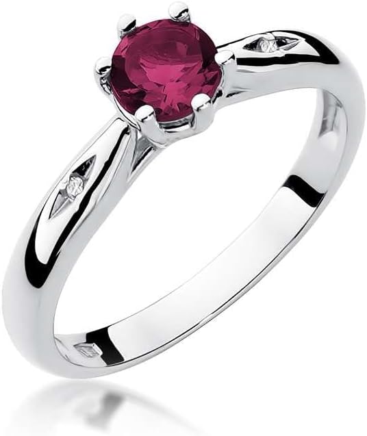 Women's Ring 585 14k Gold Genuine Gemstone Diamonds Diamonds