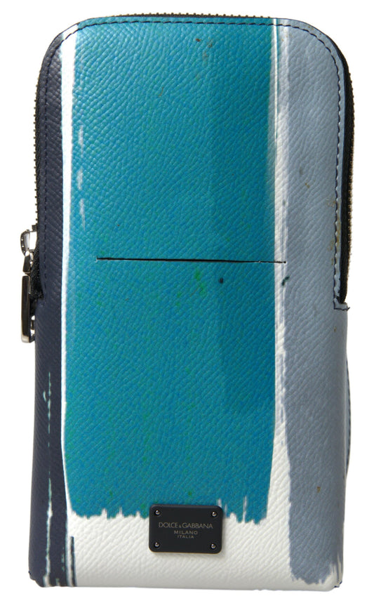 Dolce & Gabbana Blau Leder Geldbörse Crossbody Sling Phone Bag Unisex – Luxus für Jedes Outfit