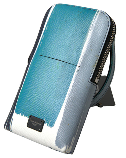 Dolce & Gabbana Blau Leder Geldbörse Crossbody Sling Phone Bag Unisex – Luxus für Jedes Outfit