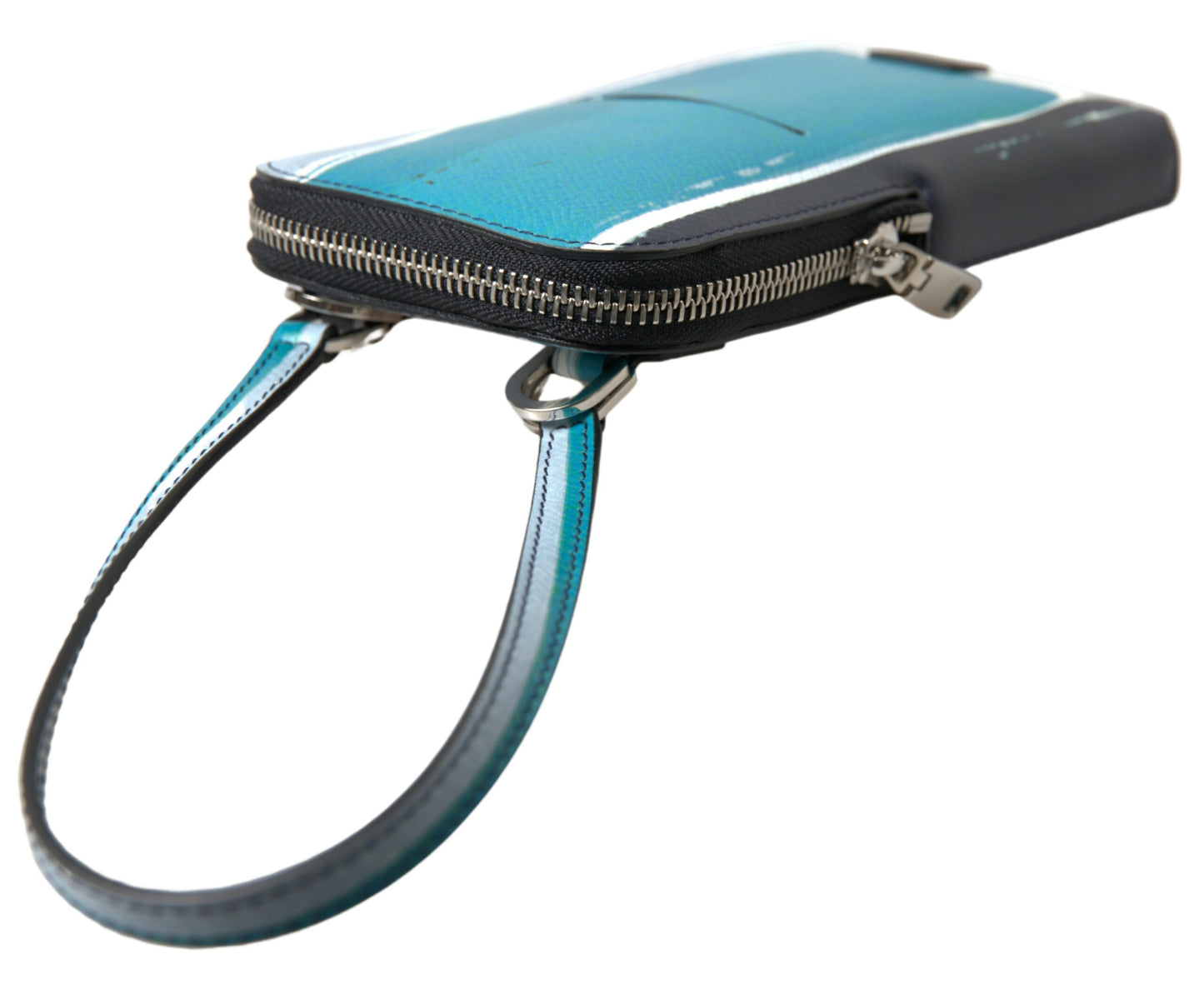 Dolce & Gabbana Blau Leder Geldbörse Crossbody Sling Phone Bag Unisex – Luxus für Jedes Outfit