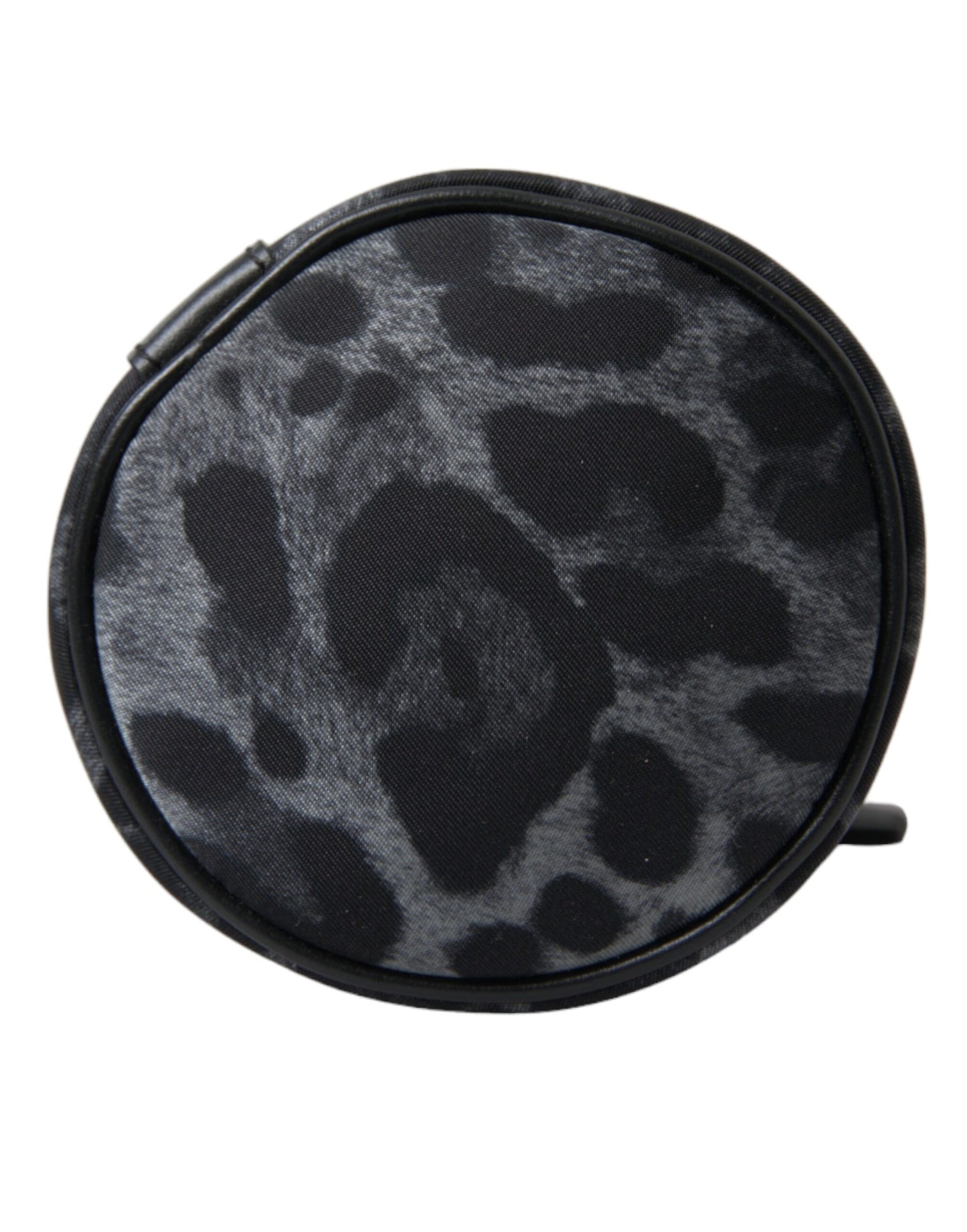 Dolce & Gabbana Schwarzer Leopard Runde Schlanke Tote Flaschenhaltertasche – Elegante Designer Accessoire