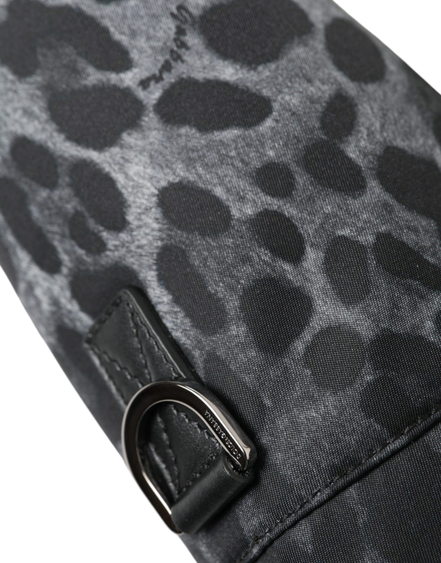 Dolce & Gabbana Schwarzer Leopard Runde Schlanke Tote Flaschenhaltertasche – Elegante Designer Accessoire