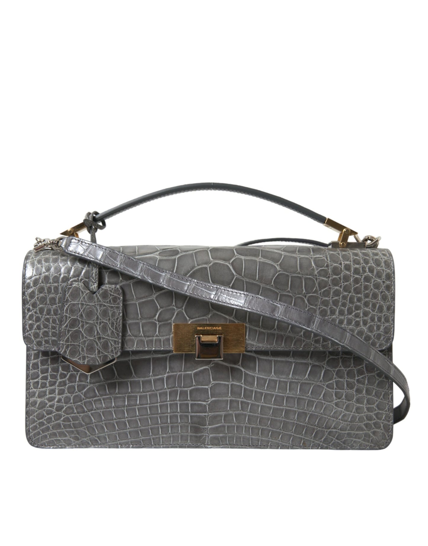 Balenciaga Graue Exotenleder Handtasche Medium – Elegante Schultertasche für Damen