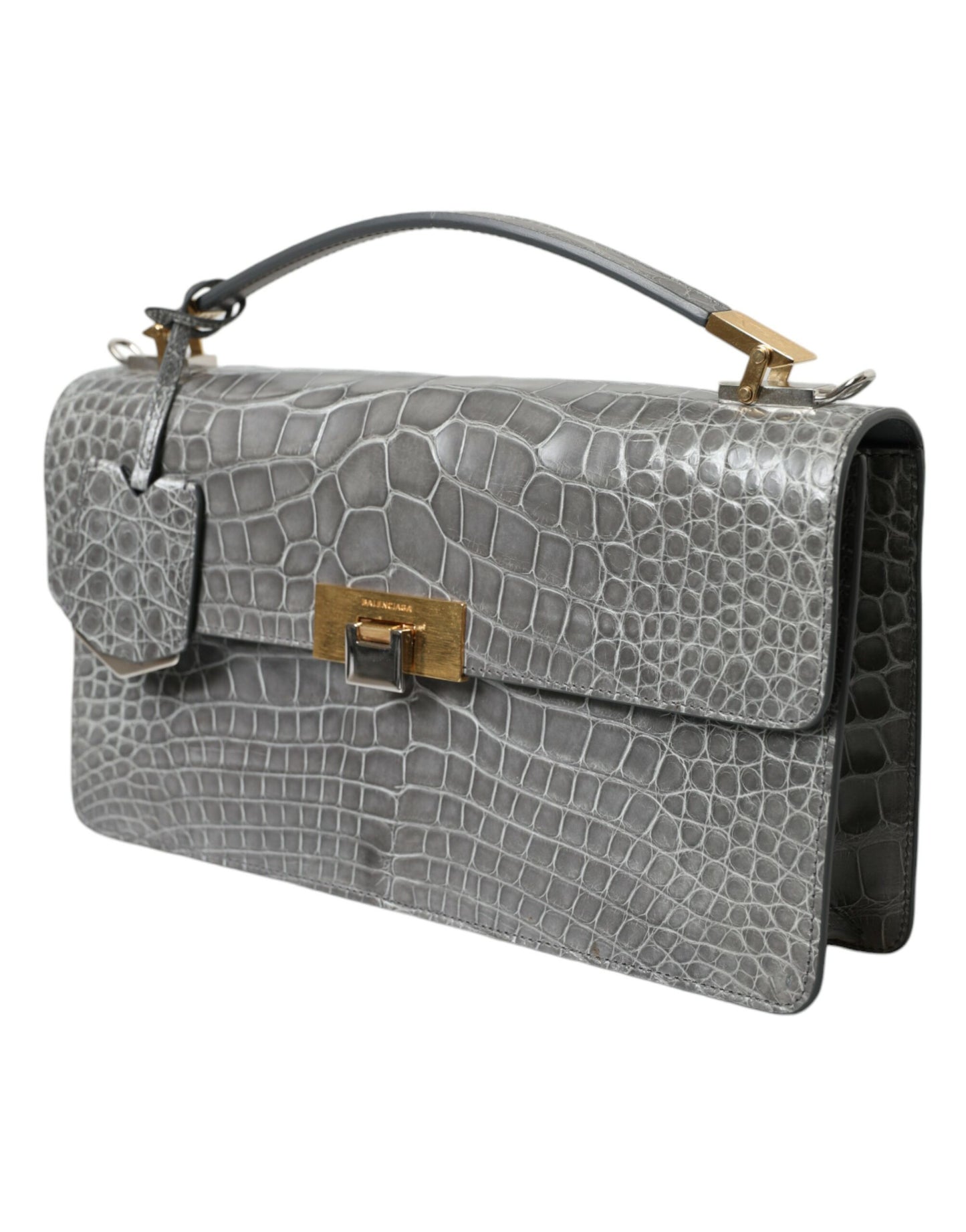 Balenciaga Graue Exotenleder Handtasche Medium – Elegante Schultertasche für Damen