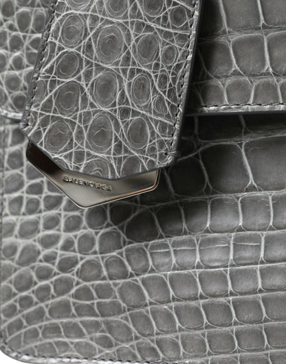 Balenciaga Graue Exotenleder Handtasche Medium – Elegante Schultertasche für Damen