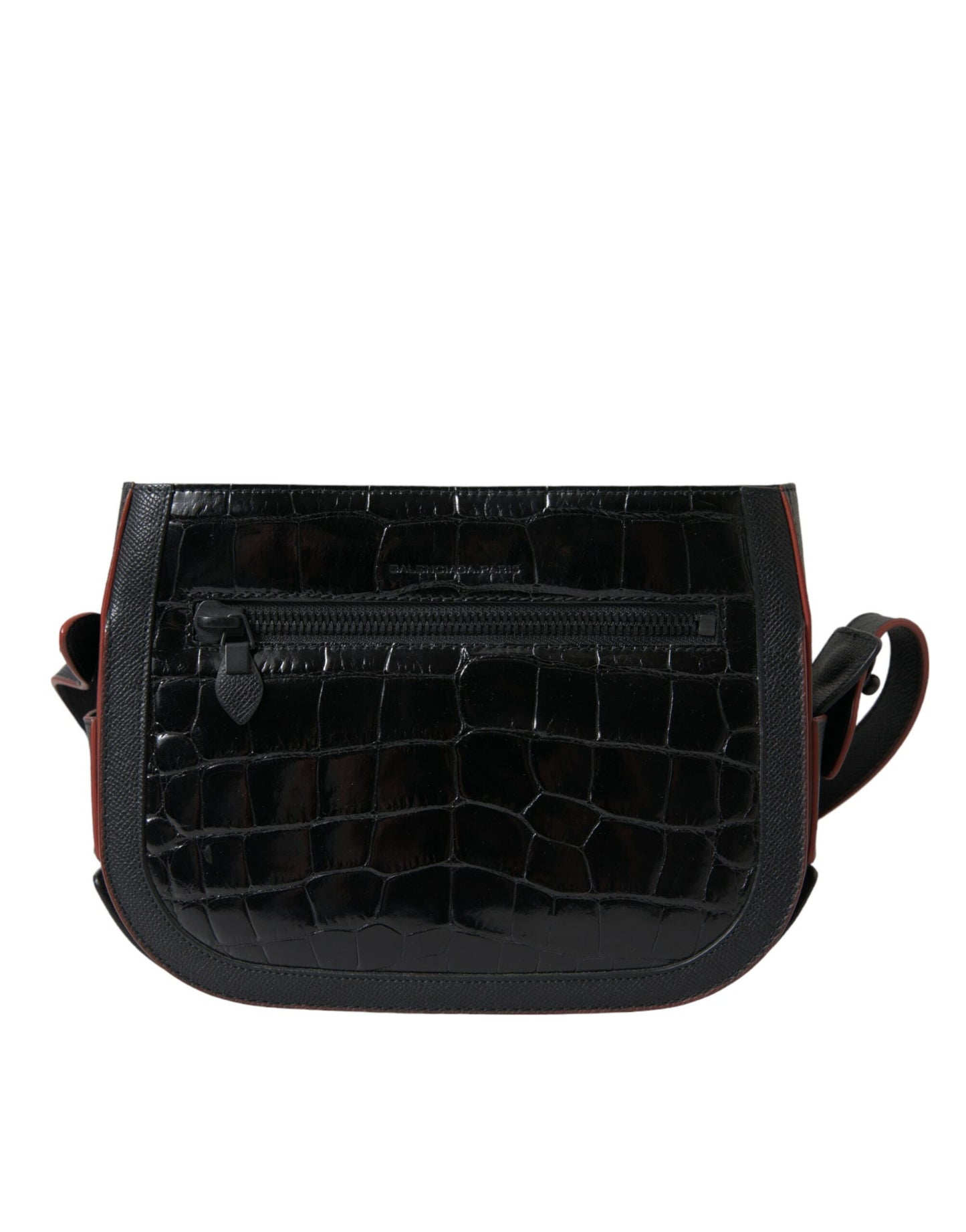Balenciaga Schwarze Exotenleder Schulter Crossbody Kameratasche – Luxus für Damen