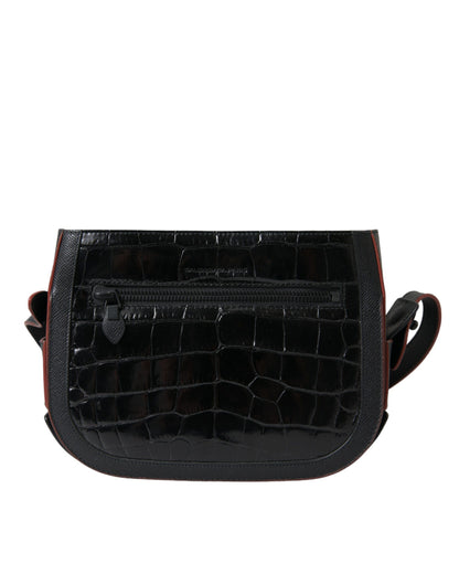 Balenciaga Schwarze Exotenleder Schulter Crossbody Kameratasche – Luxus für Damen