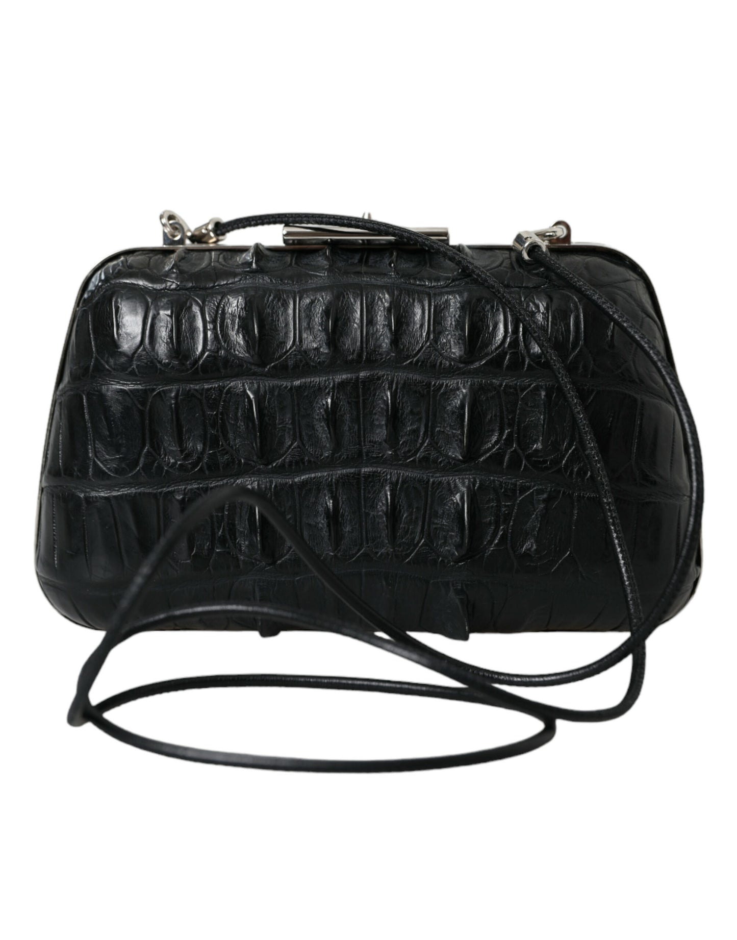 Balenciaga Schwarze Exotenhaut Leder Umhängetasche – Luxus Clutch Bag
