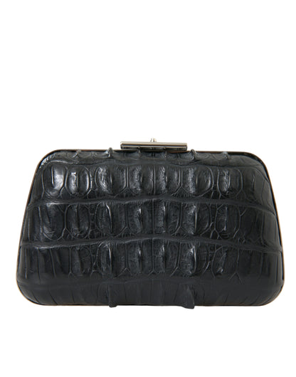 Balenciaga Schwarze Exotenhaut Leder Umhängetasche – Luxus Clutch Bag