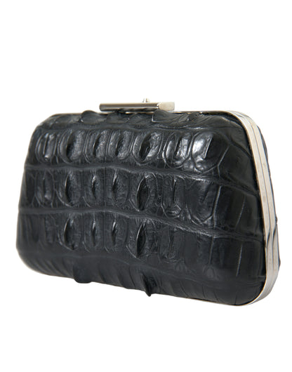 Balenciaga Schwarze Exotenhaut Leder Umhängetasche – Luxus Clutch Bag