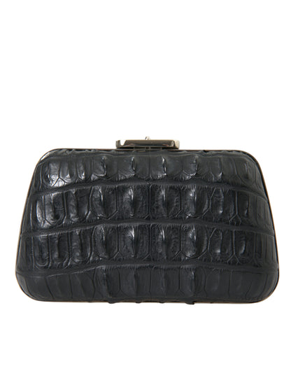 Balenciaga Schwarze Exotenhaut Leder Umhängetasche – Luxus Clutch Bag