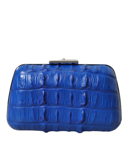 Balenciaga Exotische Krokodilleder Schulter Clutch in Blau Electrique