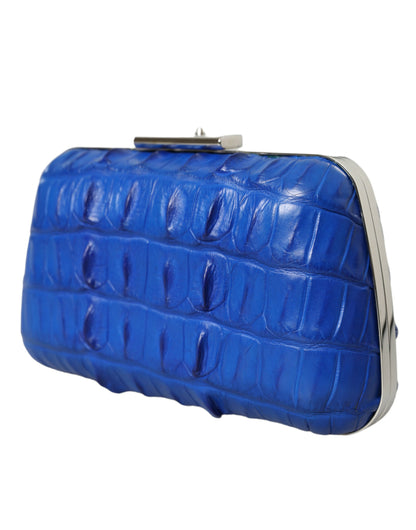 Balenciaga Exotische Krokodilleder Schulter Clutch in Blau Electrique