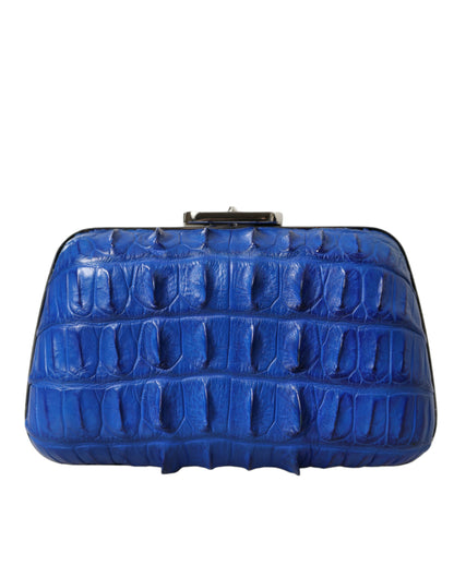 Balenciaga Exotische Krokodilleder Schulter Clutch in Blau Electrique