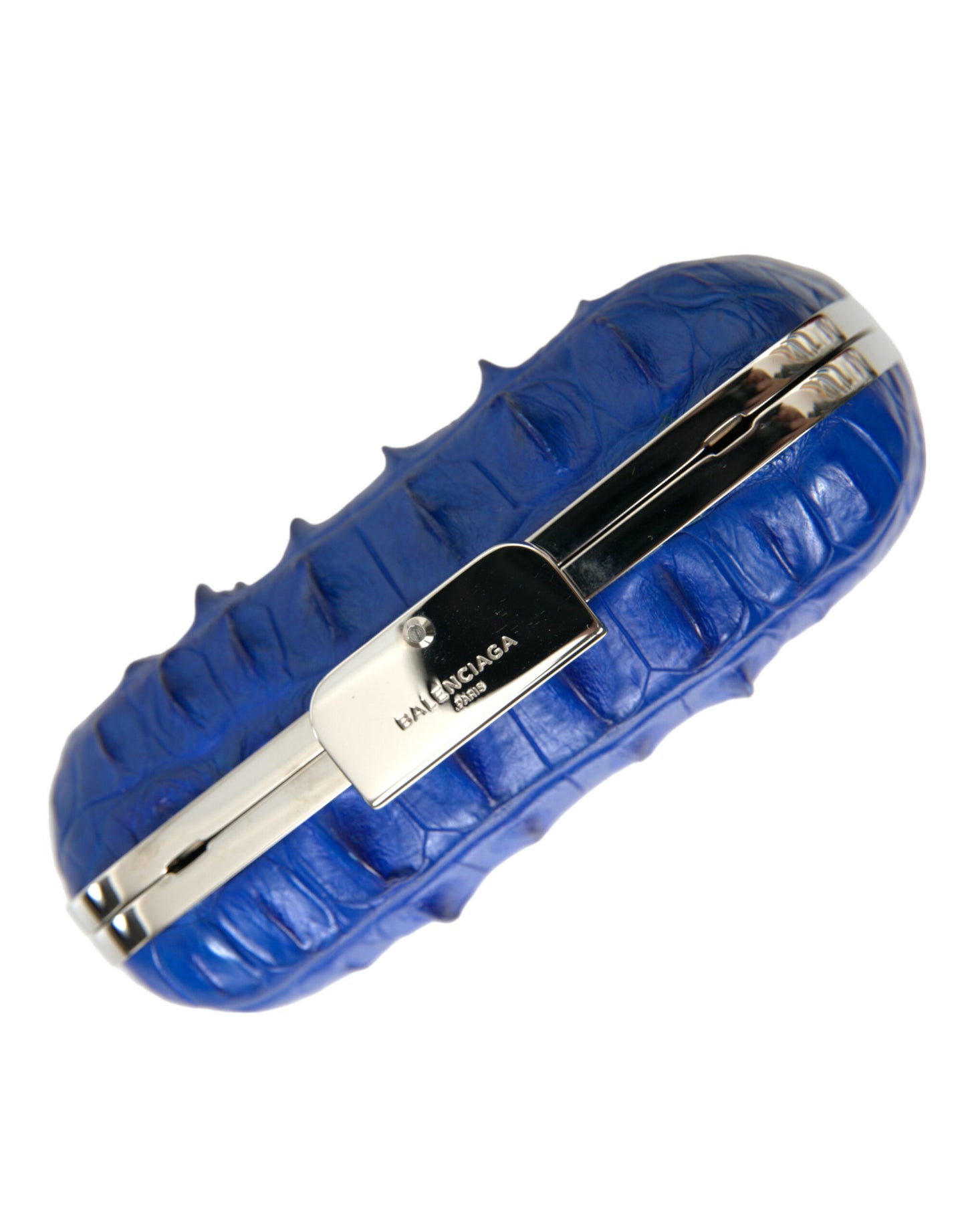 Balenciaga Exotische Krokodilleder Schulter Clutch in Blau Electrique