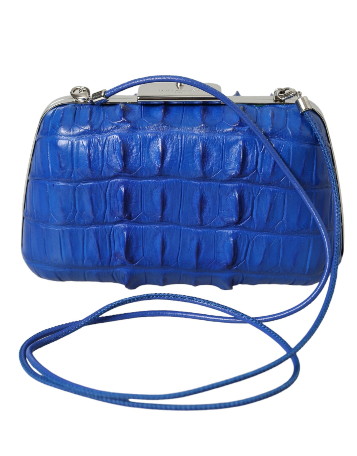 Balenciaga Exotische Krokodilleder Schulter Clutch in Blau Electrique