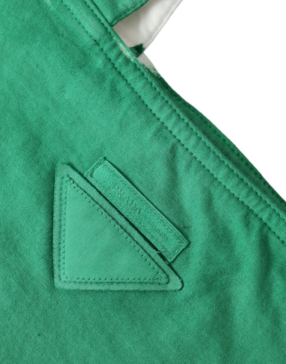 Prada Grüner Jersey Stoff Logo Umhängetasche – Exquisite Einkaufstasche für Damen