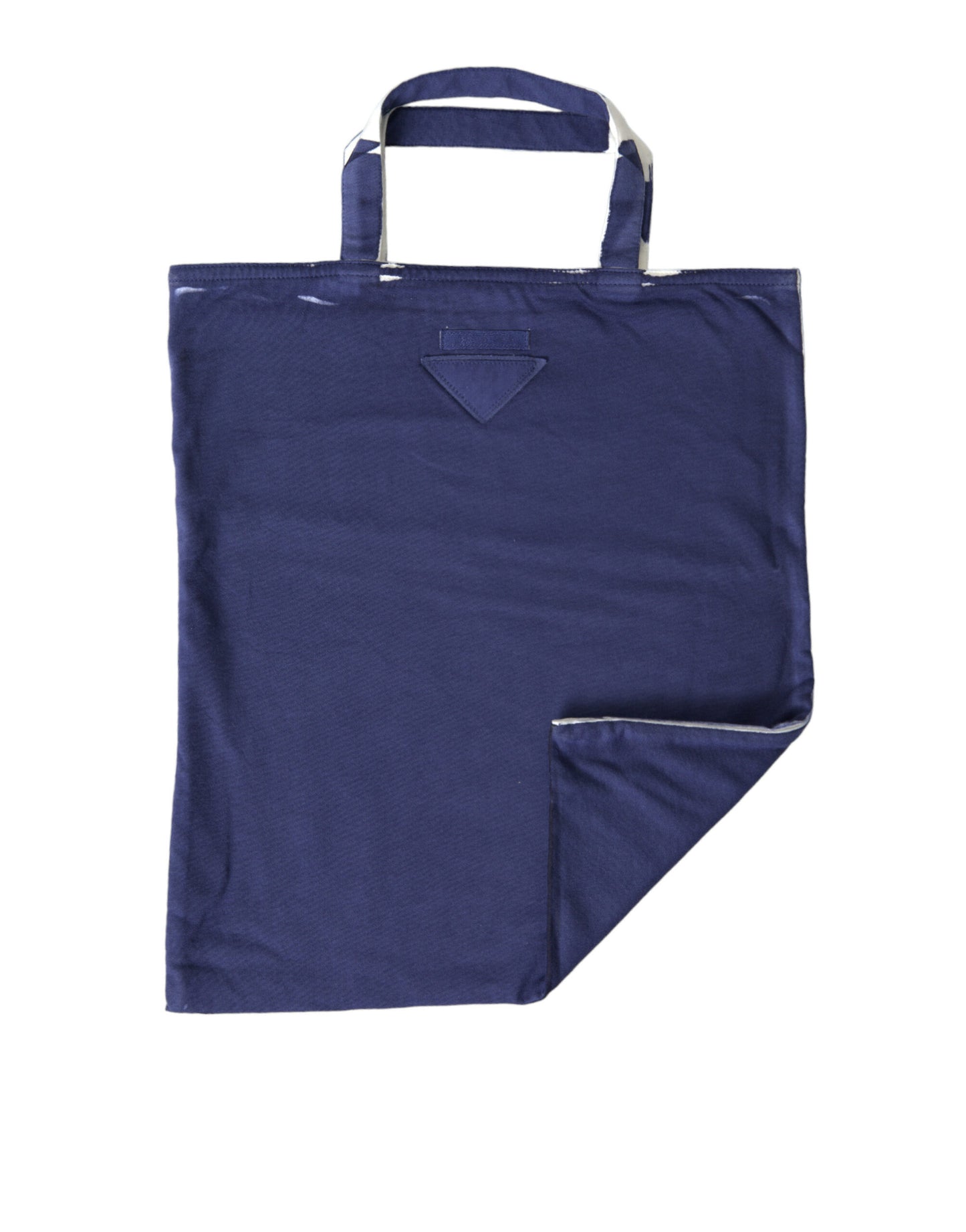 Prada Blauer Jersey Stoff Logo Schultertasche – Elegante Einkaufstasche