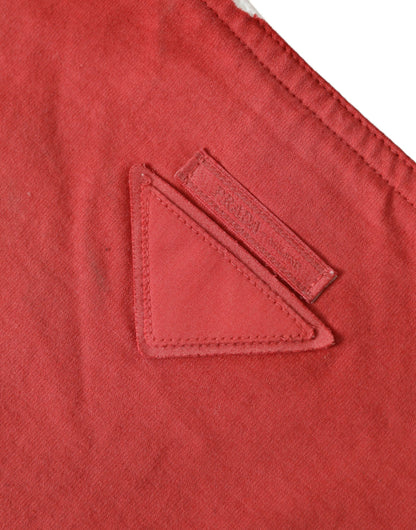 Prada Rote Jersey-Stofflogo-Schulter-Einkaufstasche – Luxus für jeden Anlass