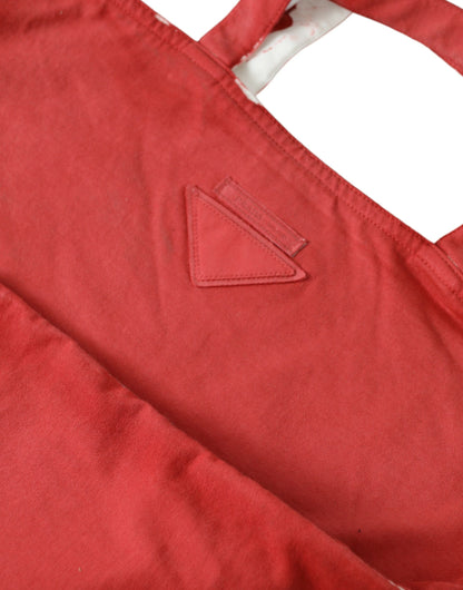 Prada Rote Jersey-Stofflogo-Schulter-Einkaufstasche – Luxus für jeden Anlass