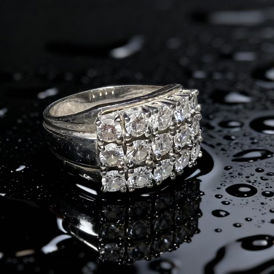 Brillantring 5 Diamanten in 585er Weißgold, Gr. 55