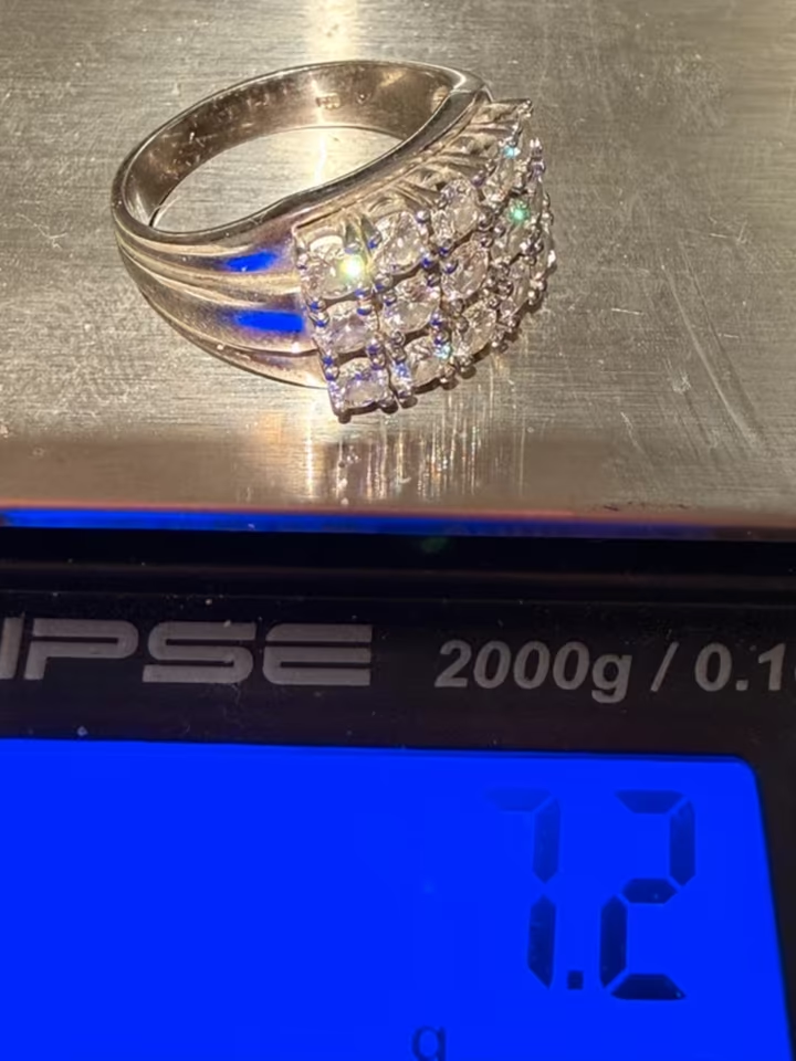 Brillantring 5 Diamanten in 585er Weißgold, Gr. 55