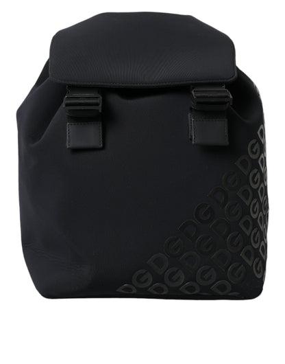 Dolce & Gabbana Schwarzer Neopren Nylon DG Logo Schulrucksack Tasche – Exklusiv und Elegant