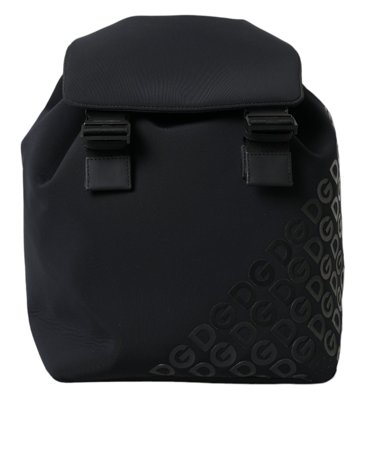 Dolce & Gabbana Schwarzer Neopren Nylon DG Logo Schulrucksack Tasche – Exklusiv und Elegant