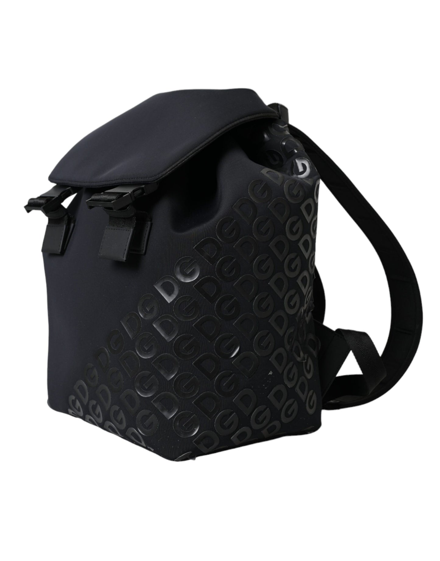 Dolce & Gabbana Schwarzer Neopren Nylon DG Logo Schulrucksack Tasche – Exklusiv und Elegant