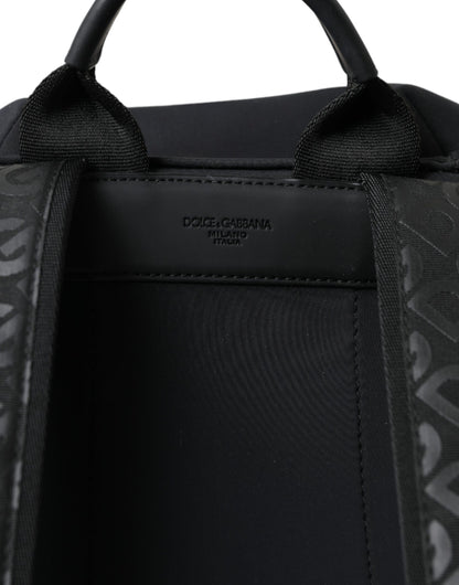 Dolce & Gabbana Schwarzer Neopren Nylon DG Logo Schulrucksack Tasche – Exklusiv und Elegant