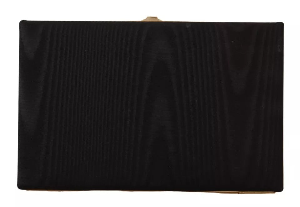 Dolce & Gabbana Schwarz Seide Gold Rahmen Kupplung Abend Handtasche
