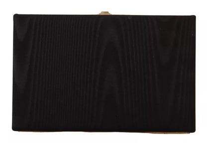 Dolce & Gabbana Schwarz Seide Gold Rahmen Kupplung Abend Handtasche