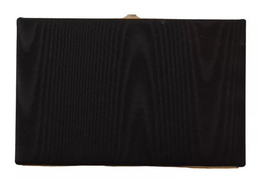 Dolce & Gabbana Schwarz Seide Gold Rahmen Kupplung Abend Handtasche
