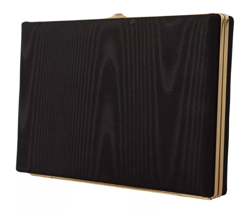 Dolce & Gabbana Schwarz Seide Gold Rahmen Kupplung Abend Handtasche