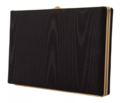 Dolce & Gabbana Schwarz Seide Gold Rahmen Kupplung Abend Handtasche