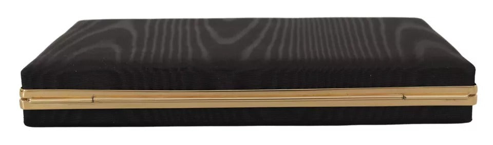 Dolce & Gabbana Miniatur-Clutch Schwarz mit Goldrahmen – Luxus Abendhandtasche