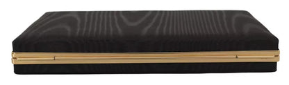 Dolce & Gabbana Miniatur-Clutch Schwarz mit Goldrahmen – Luxus Abendhandtasche