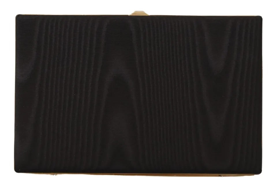 Dolce & Gabbana Miniatur-Clutch Schwarz mit Goldrahmen – Luxus Abendhandtasche